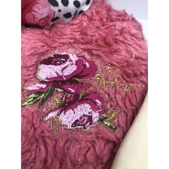 Betsey Johnson Faux Fur Faux Leather Bomber Jacket - Pink/tan, Sz 18mo - Picture 3 of 16